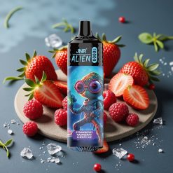 JNR Alien 10000 Puffs Disposable Vape Aardbei framboos kers ijs - 850mAh, 20ml, Type-C, RGB