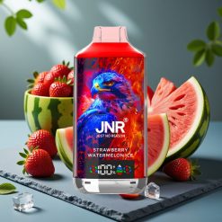 JNR Falcon X 18000 Puffs Wegwerp Vape Aardbei Watermeloen IJs – 750mAh, 24ml, Dual Mesh Coil, Digitaal Display, Type-C
