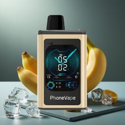 JNR PhoneVape 30000 puffs Wegwerp Vape Banaan IJs, 850mAh, Type-C, Turbo, App, Scherm