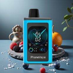JNR PhoneVape 30000 puffs Wegwerp Vape Blauwe Framboos Ijs met 850mAh Type-C Oplaadbare Accu, Turbo Modus, App Bediening
